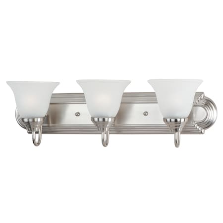 Essentials 3-Light 24 Wide Satin Nickel Vanity Light